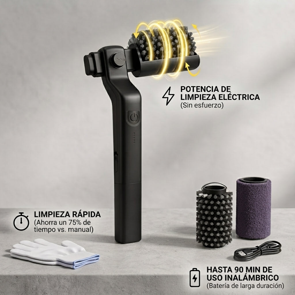 QUINCHOX – Cepillo Eléctrico Giratorio para Parrilla (2 en 1)