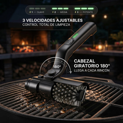 QUINCHOX – Cepillo Eléctrico Giratorio para Parrilla (2 en 1)